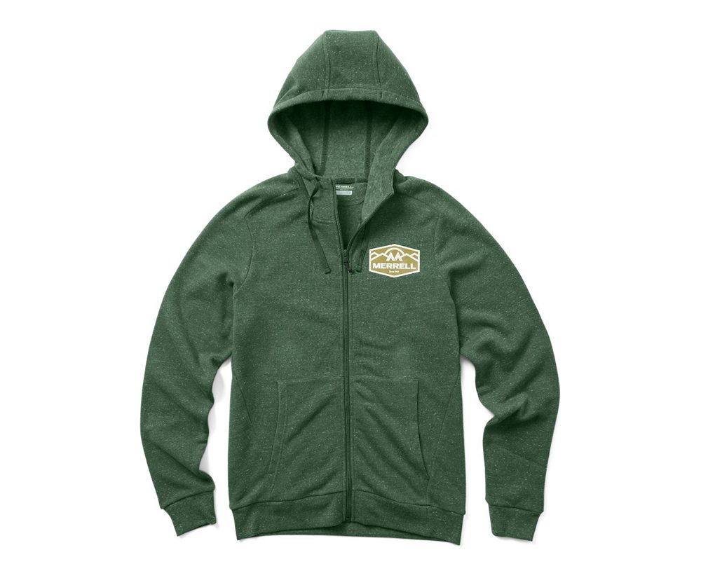 Jaqueta Homem - Merrell Emblem Full Zip Hoody - Verdes - XPN315627